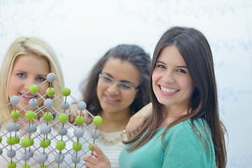 Image showing happy teens group in school