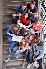 Image showing happy teens group in school