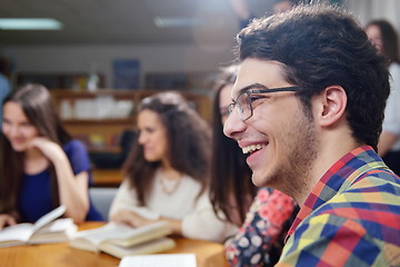 Image showing happy teens group in school