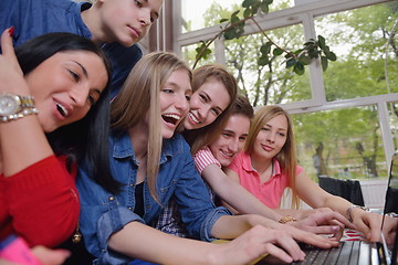 Image showing happy teens group in school