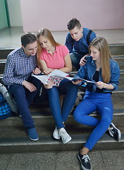 Image showing happy teens group in school