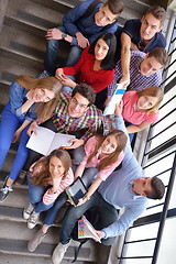 Image showing happy teens group in school