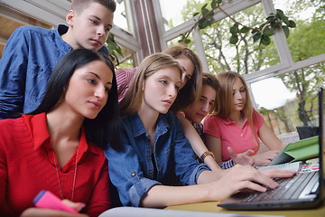 Image showing happy teens group in school