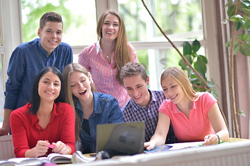 Image showing happy teens group in school