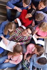 Image showing happy teens group in school