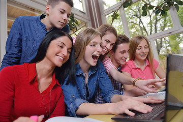 Image showing happy teens group in school