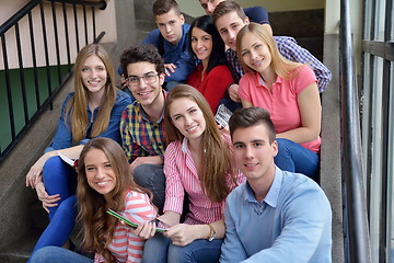 Image showing happy teens group in school