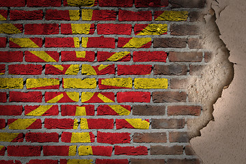 Image showing Dark brick wall with plaster - Macedonia