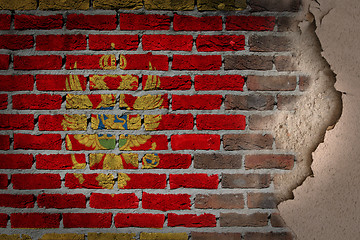 Image showing Dark brick wall with plaster - Montenegro