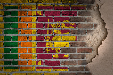 Image showing Dark brick wall with plaster - Sri Lanka