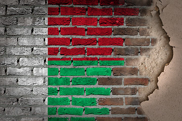 Image showing Dark brick wall with plaster - Madagascar