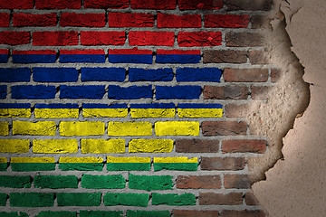 Image showing Dark brick wall with plaster - Mauritius