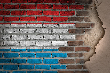 Image showing Dark brick wall with plaster - Luxembourg