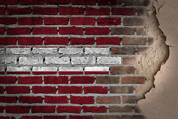 Image showing Dark brick wall with plaster - Latvia