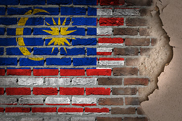 Image showing Dark brick wall with plaster - Malaysia