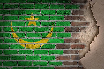 Image showing Dark brick wall with plaster - Mauritania