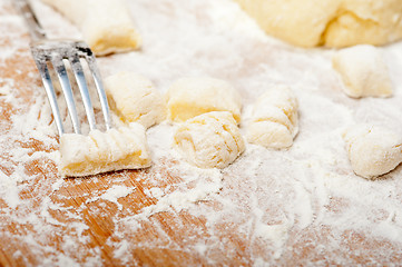 Image showing making fresh Italian potato gnocchi