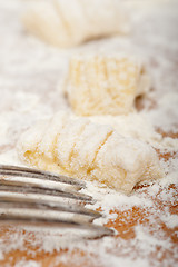 Image showing making fresh Italian potato gnocchi