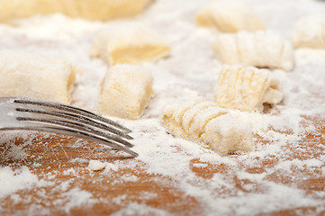 Image showing making fresh Italian potato gnocchi