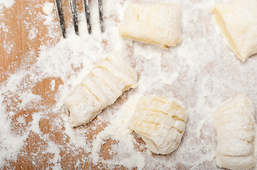 Image showing making fresh Italian potato gnocchi