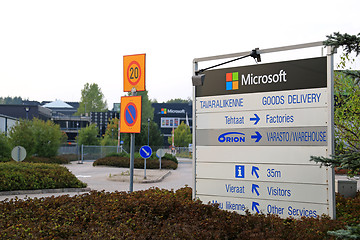 Image showing Microsoft Signage and Corporate Building in Salo, Finland