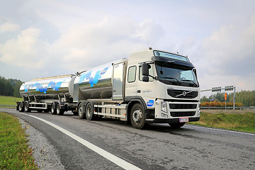 Image showing Volvo FM Valio Milk Tank Truck on the Road