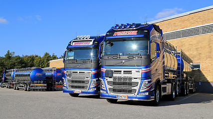 Image showing New Volvo FH Tank Trucks on a Yard