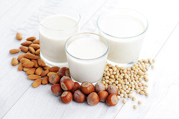 Image showing different vegan milk