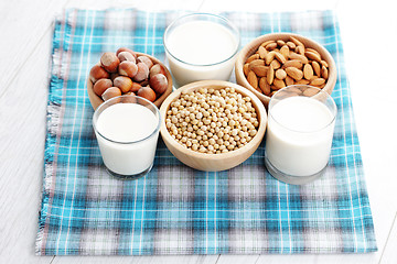 Image showing different vegan milk