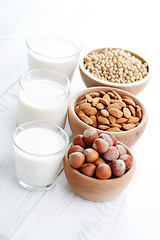 Image showing different vegan milk