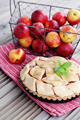 Image showing nectarine tart