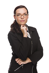 Image showing Confident Mixed Race Businesswoman Isolated on White