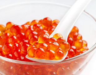 Image showing bowl of red caviar