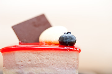 Image showing fresh strawberry yogurt mousse