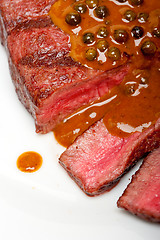 Image showing green peppercorn beef filet mignon