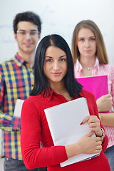 Image showing happy teens group in school