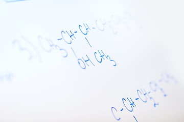 Image showing chemical molecule structure on white boar