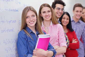 Image showing happy teens group in school