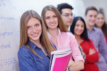 Image showing happy teens group in school