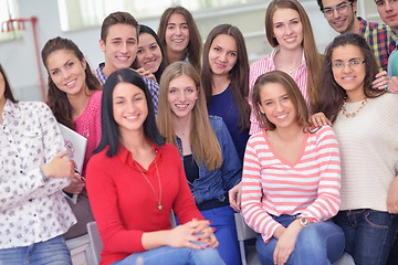 Image showing happy teens group in school