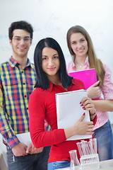 Image showing happy teens group in school