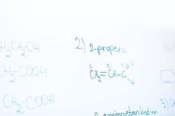 Image showing chemical molecule structure on white boar