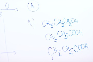 Image showing chemical molecule structure on white boar