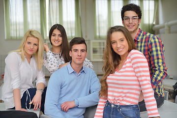 Image showing happy teens group in school