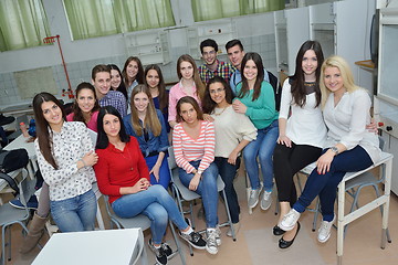 Image showing happy teens group in school