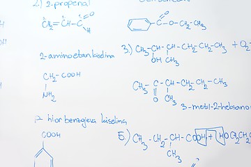 Image showing chemical molecule structure on white boar