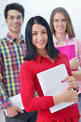 Image showing happy teens group in school