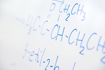 Image showing chemical molecule structure on white boar