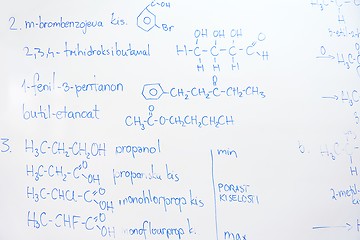 Image showing chemical molecule structure on white boar