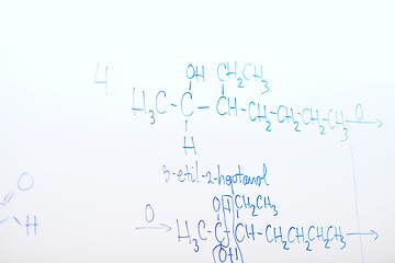 Image showing chemical molecule structure on white boar